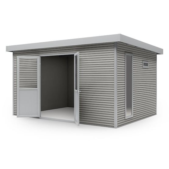 Domek ogrodowy Ardena 4x3 m 12 m², ciemnoszary, drewno kompozytowe, aluminium, łatwy montaż