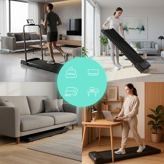 Domowy bieżnia z elektrycznym uchwytem walking pad treningowy pod biurko 10 km/h ModernHome