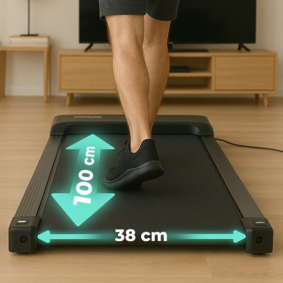 Domowy bieżnia z elektrycznym uchwytem walking pad treningowy pod biurko 10 km/h ModernHome