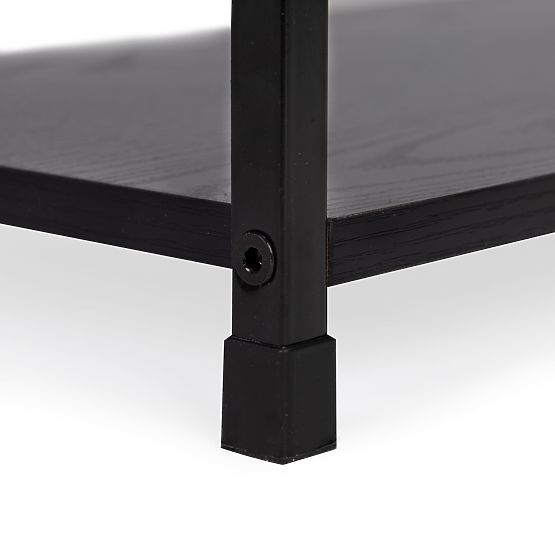 Drewniana półka metalowa rama szeroka LOFT 3 półki czarna