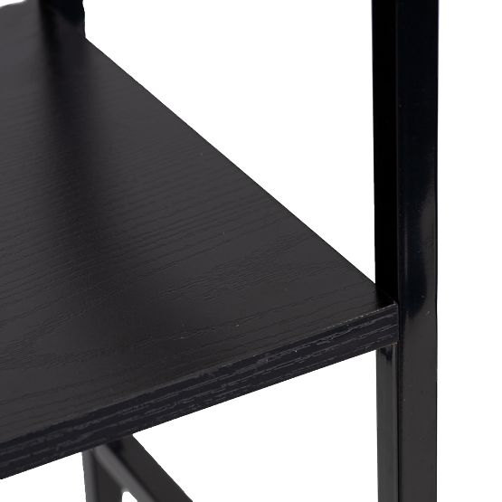 Drewniana półka metalowa rama szeroka LOFT 3 półki czarna