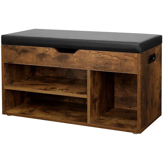 Drewniana szafka na buty z ławką LOFT