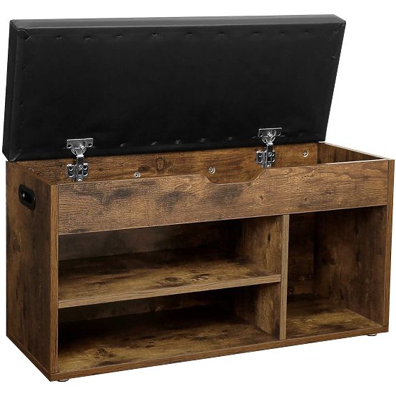 Drewniana szafka na buty z ławką LOFT