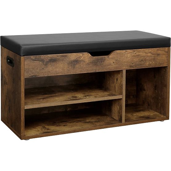 Drewniana szafka na buty z ławką LOFT