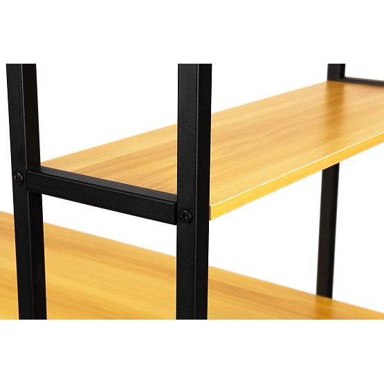 Drewniane biurko komputerowe z półkami loft