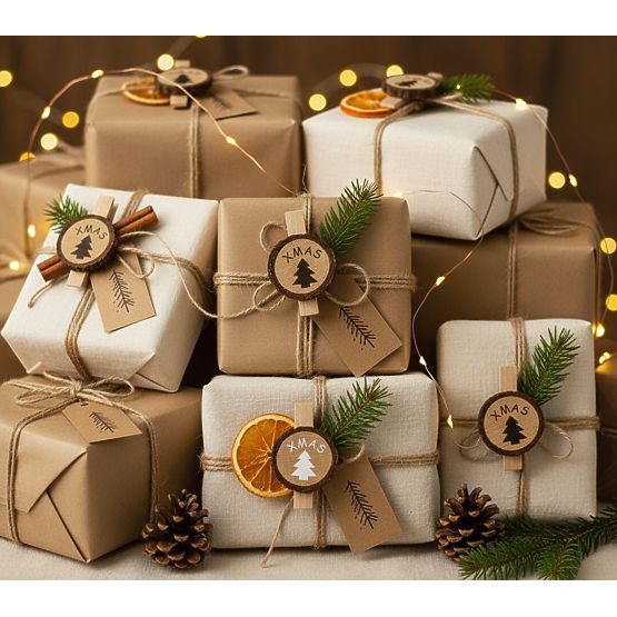 DREWNIANE KLAMRY 8 SZT. CHOINKI KL-21X11