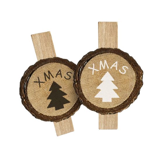 DREWNIANE KLAMRY 8 SZT. CHOINKI KL-21X11