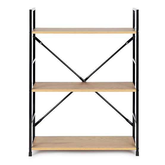Drewniany regał metalowy stelaż szeroki LOFT 3 półki