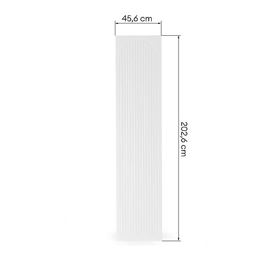 Drzwi do szafy Neroli, 45,6 cm, łukowe rowki, białe, prawe