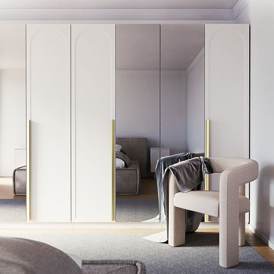 Drzwi do szafy Neroli, 45,6 cm, panel łukowy, biały, prawy