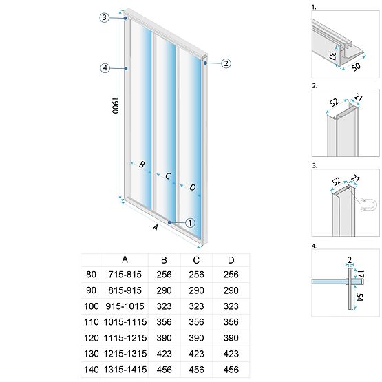 Drzwi prysznicowe Rea Alex 100
