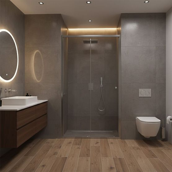 Drzwi prysznicowe Rea Primo Slide 130 Chrom