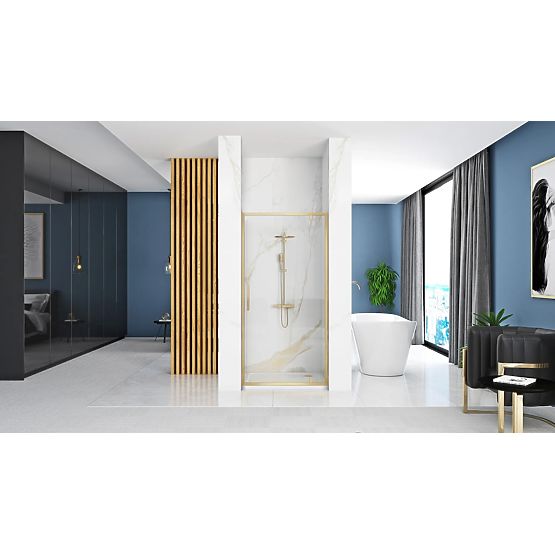 Drzwi prysznicowe REA Rapid Swing 90 ZŁOTE SZCZOTKOWANE