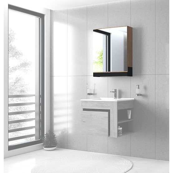 DUESA Szafka z lustrem 60/1D złoty dąb