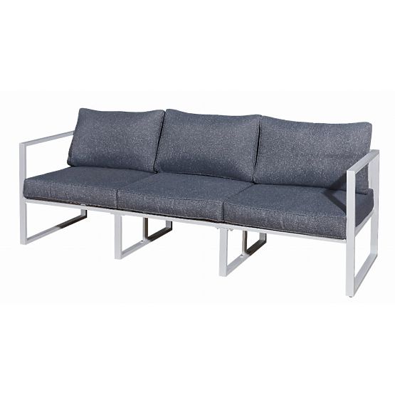 Duża trzyosobowa sofa tarasowa 204 cm MOSTRARE biały aluminium