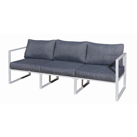 Duża trzyosobowa sofa tarasowa 204 cm MOSTRARE biały aluminium