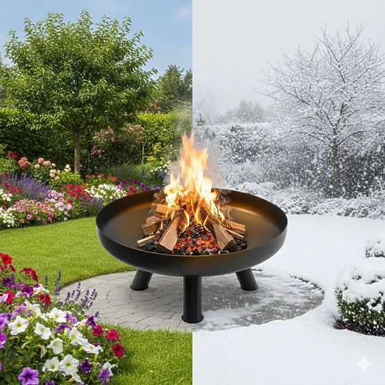 Duże solidne żeliwne palenisko ogrodowe 60 cm idealne na ognisko