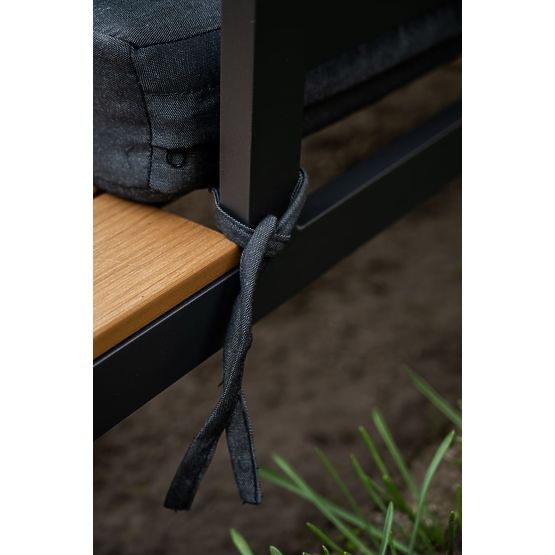 Duży aluminiowy narożny zestaw ze stolikiem MASSIMO czarny