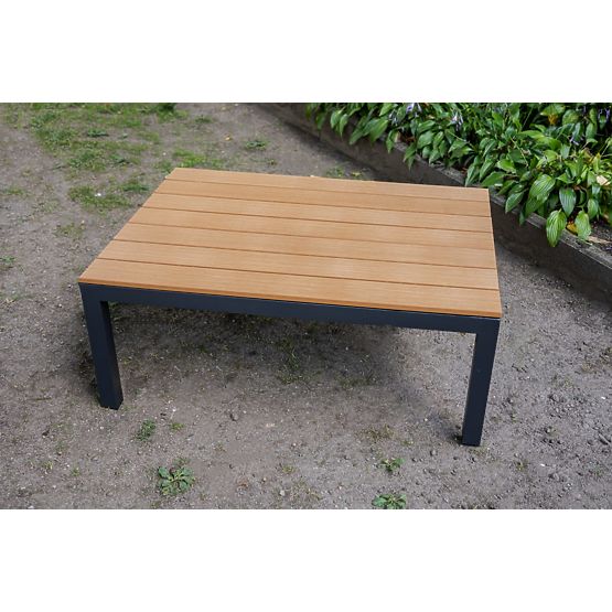 Duży aluminiowy narożny zestaw ze stolikiem MASSIMO czarny