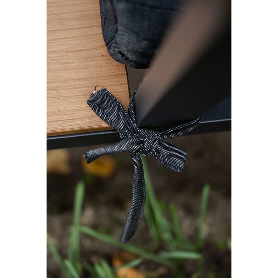 Duży aluminiowy narożny zestaw ze stolikiem MASSIMO czarny