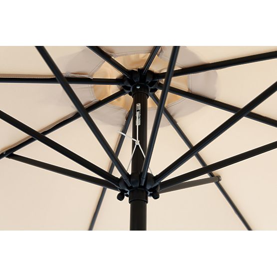 Duży ogrodowy parasol 3m skośny z korbką beżowy
