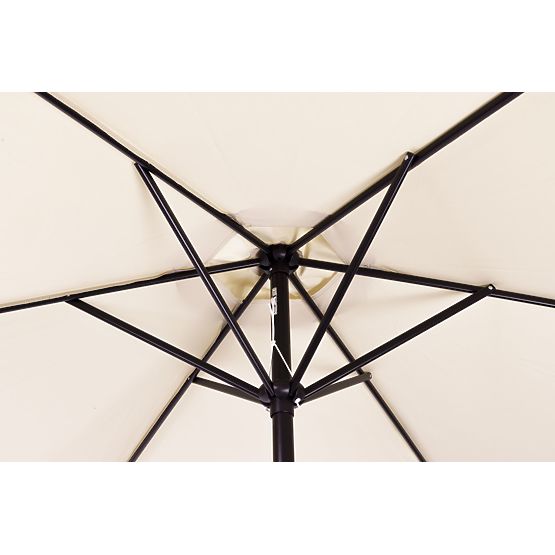 Duży ogrodowy składany parasol z korbką 6 żeber beżowy 270 cm