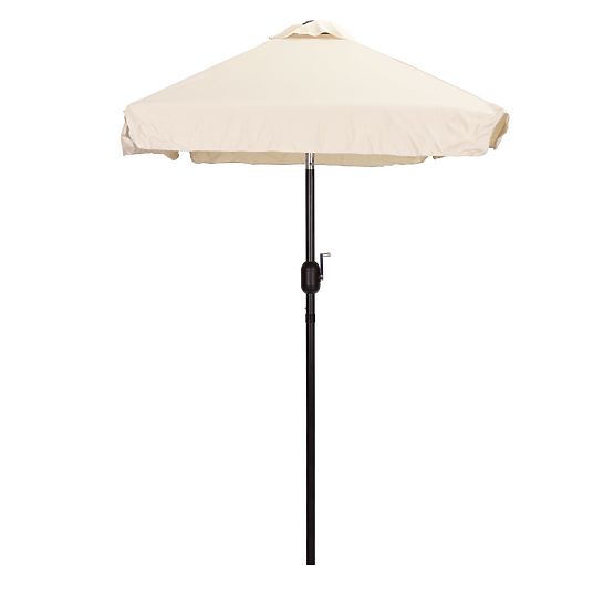 Duży prostokątny ogrodowy składany parasol z korbką beżowy 200 x 140 cm