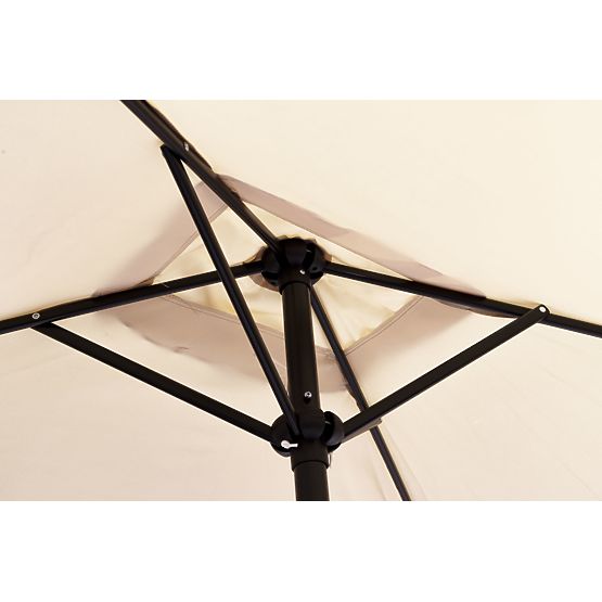 Duży prostokątny ogrodowy składany parasol z korbką beżowy 200 x 140 cm