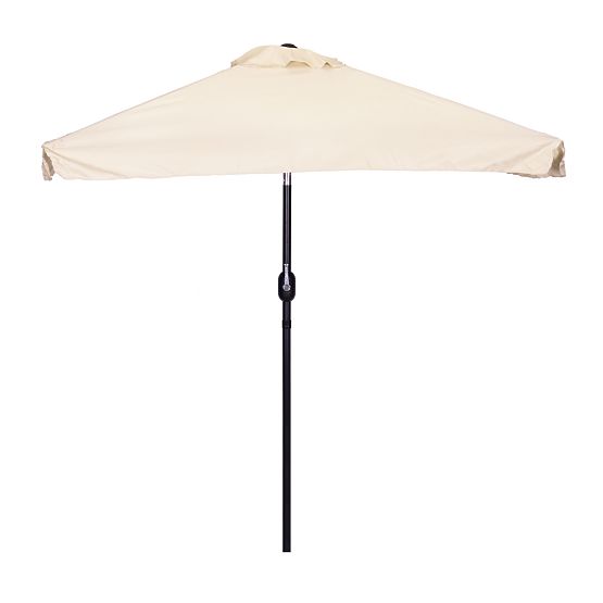 Duży prostokątny ogrodowy składany parasol z korbką beżowy 200 x 140 cm