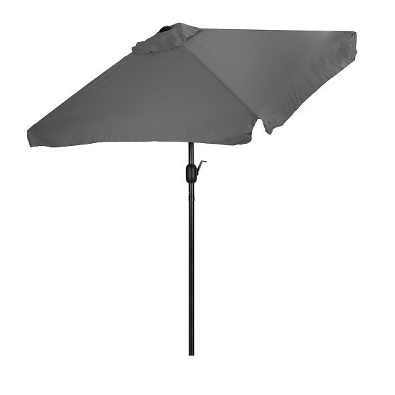 Duży prostokątny składany parasol ogrodowy z korbką szary 200 x 140 cm