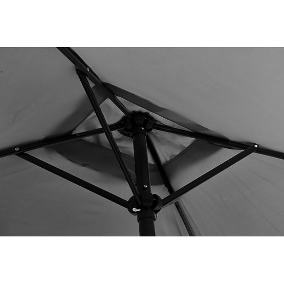 Duży prostokątny składany parasol ogrodowy z korbką szary 200 x 140 cm