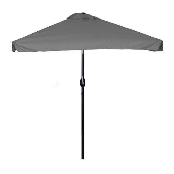 Duży prostokątny składany parasol ogrodowy z korbką szary 200 x 140 cm