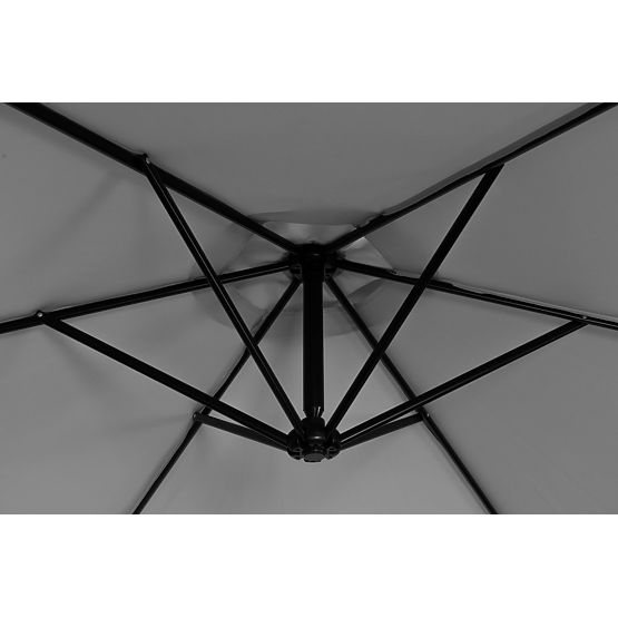 Duży składany parasol ogrodowy na wysięgniku 3m szary 6 żeber