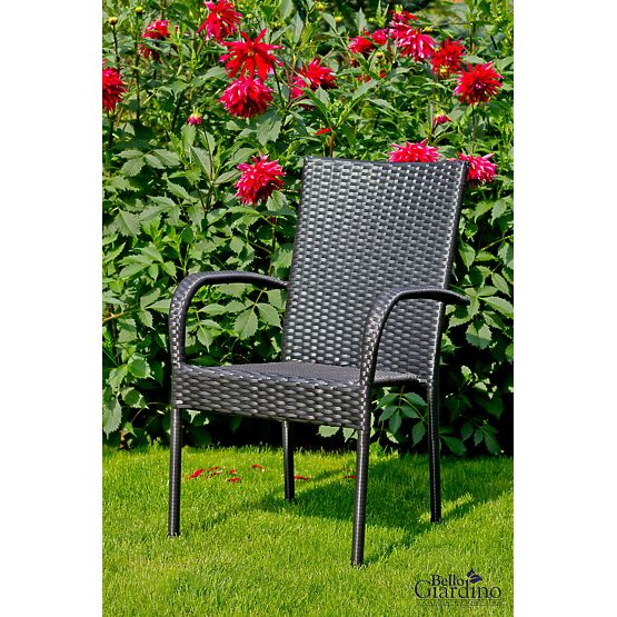 Duży zestaw jadalniany z technoratanu (stół 200x100cm + 8 krzeseł) SOTTILE czarny