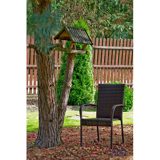 Duży zestaw jadalniany z technoratanu (stół 200x100cm + 8 krzeseł) SOTTILE czarny