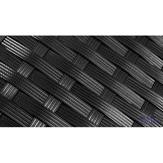 Dwuosobowa sofa z technorattanowym stolikiem TINTO czarna