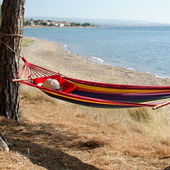 Dwuosobowy hamak z belką 80cm 480145A YELLOW