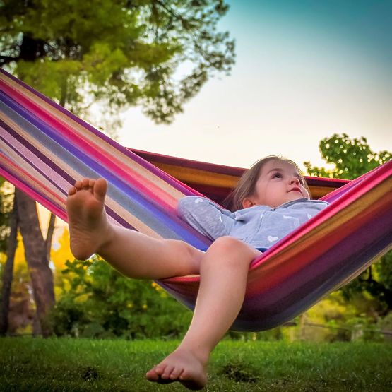 Dwuosobowy hamak z belką 80cm 480145A YELLOW