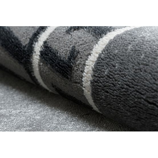 Dywan ALLURE 1960 grecki klucz, rama - Strukturalny, stylowy, glamour szary