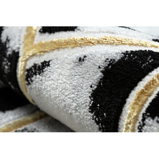 Dywan ALLURE 1966 Kostka 3D - Strukturalny, stylowy, glamour czarny / złoty