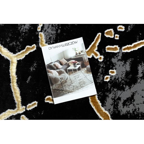 Dywan ALLURE 1967 Marmur - Strukturalny, stylowy, glamour czarny / złoty