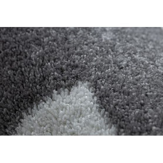 Dywan SKETCH - F730 wzór Marokańska koniczyna, Krata szara / biała