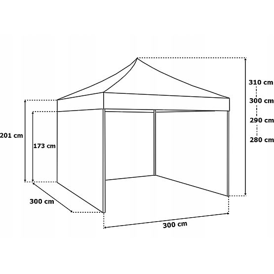 Ekspresowy pawilon handlowy 3x3 m biały