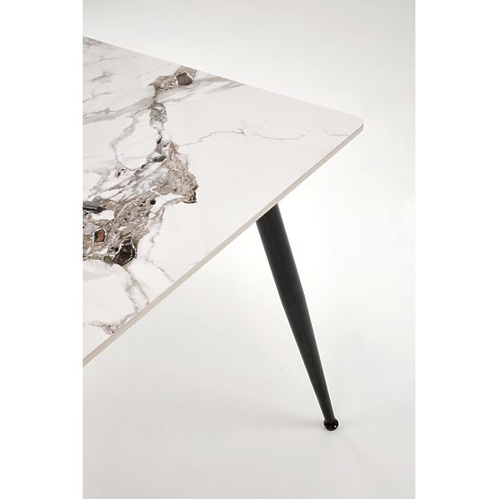 EMILIO 140 stół blat - biały marmur, nogi - czarne (2p=1szt)
