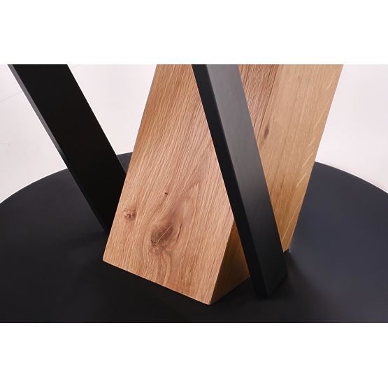 FANIS okrągły rozkładany stół, naturalny / czarny (3p=1szt)