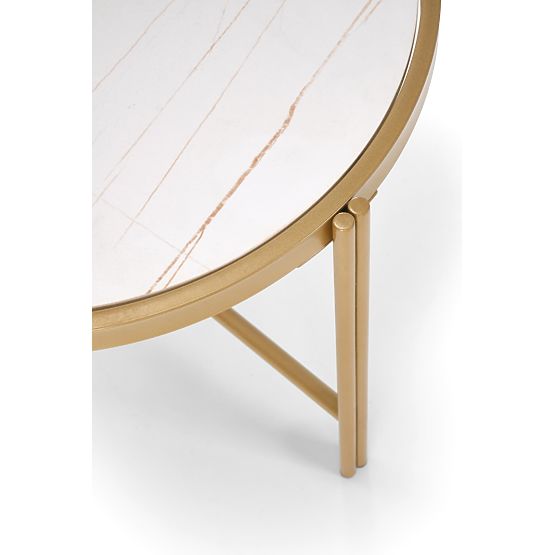 FATIMA zestaw 2 stolików, biały marmur / złoty (1p=1szt)