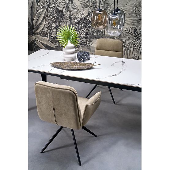 FELIX rozkładany stół, blat - biały marmur, nogi - czarne (2p=1ks)