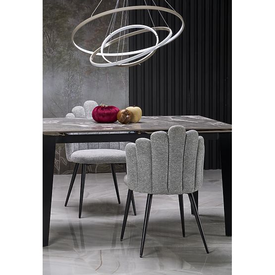 FELIX rozkładany stół, blat - szary marmur, nogi - czarne (2p=1szt)