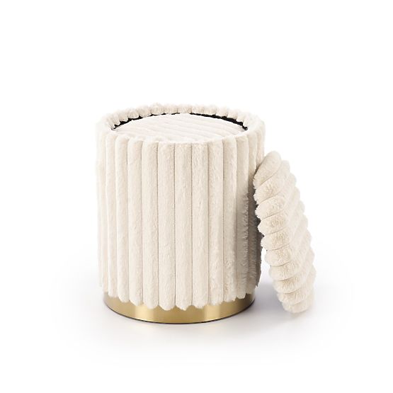 FIDO zestaw 2 pufów, kremowy / złoty (1p=1zestaw)