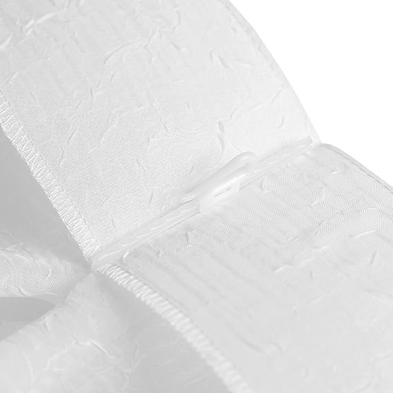 Firanka KRESZ biały kolor klasyczny styl flex flex 5,5 cm z podwójnym zakładką zgnieciony woal 140x2